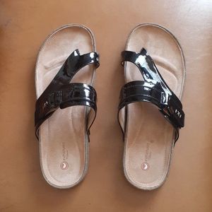 Clanks black sandals size 8